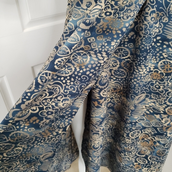 Dex Blue & Gold Boho Bohemian Dress Size Medium - Picture 3 of 9